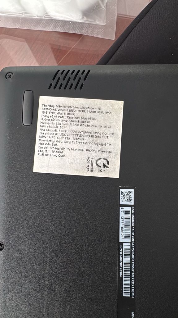 MSI Modern 15 i7-1225U 512GB Đen. Mua bán Laptop tại Thành phố Thủ Đức Tp Hồ Chí Minh được đăng bởi Lương Đức hình 1