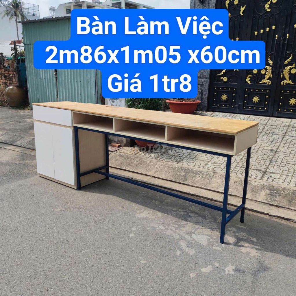 Bàn làm việc gỗ 2m86x1m05x60cm. Mua bán Bàn ghế tại Quận Bình Thạnh Tp Hồ Chí Minh được đăng bởi Kho Thanh Lý Phú Nhàn hình 1