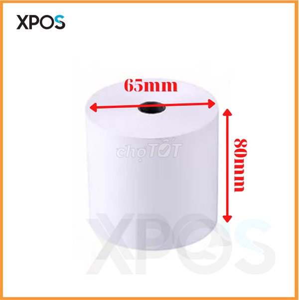 Giấy in nhiệt K80x65 thùng 100 cuộn