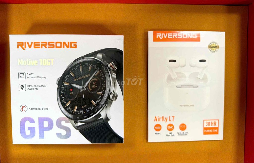 Combo Đồng hồ và Tai nghe bluetooth Riversong full