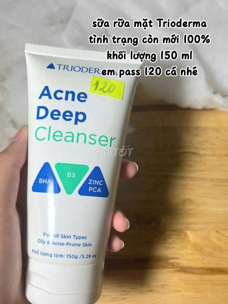 Sữa rửa mặt Trioderma 150ml mới 100%. Mua bán Phụ kiện thời trang khác tại Huyện Bình Chánh Tp Hồ Chí Minh được đăng bởi Khánh Hiền hình 1