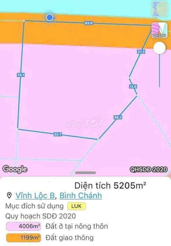 Bán đất Vĩnh Lộc B 5205 m2 Giá Chỉ 40 tỷ - Mặt tiền 60m. Mua bán đất tại Huyện Bình Chánh Tp Hồ Chí Minh được đăng bởi Trang hình 3
