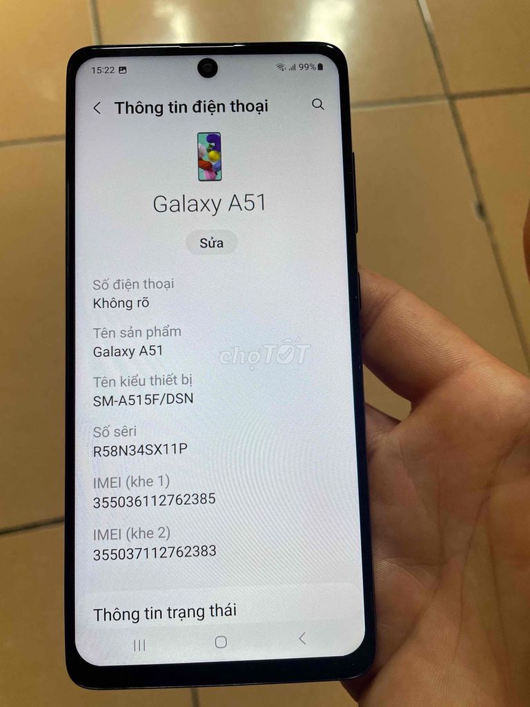 Samsung Galaxy A51 màu đen. Mua bán Điện thoại tại Huyện Đông Anh Hà Nội được đăng bởi Minh Tuấn hình 1