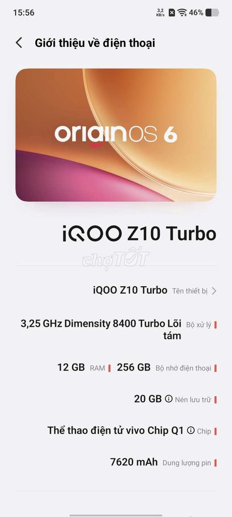 iQOO Z10 Turbo 12GB/256GB ĐEN. Mua bán Điện thoại tại Thành phố Long Xuyên An Giang được đăng bởi Thành Luân hình 1
