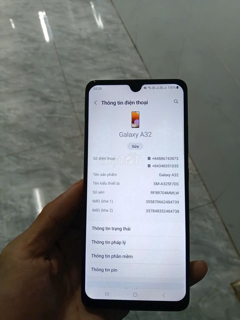 Samsung Galaxy A32 Xanh dương. Mua bán Điện thoại tại Huyện Châu Đức Bà Rịa - Vũng Tàu được đăng bởi Đỗ quốc ái hình 1