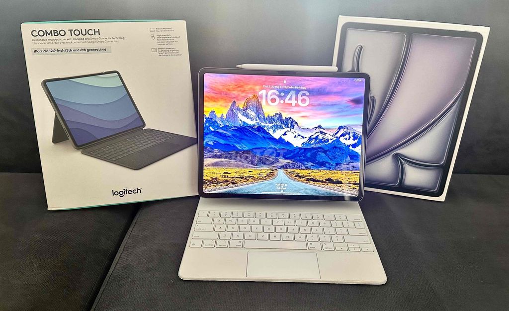 Ipad Air M2 12.9in 256gb pin 100 full box như new. Mua bán Máy tính bảng tại Quận Bình Thạnh Tp Hồ Chí Minh được đăng bởi Hà An hình 1