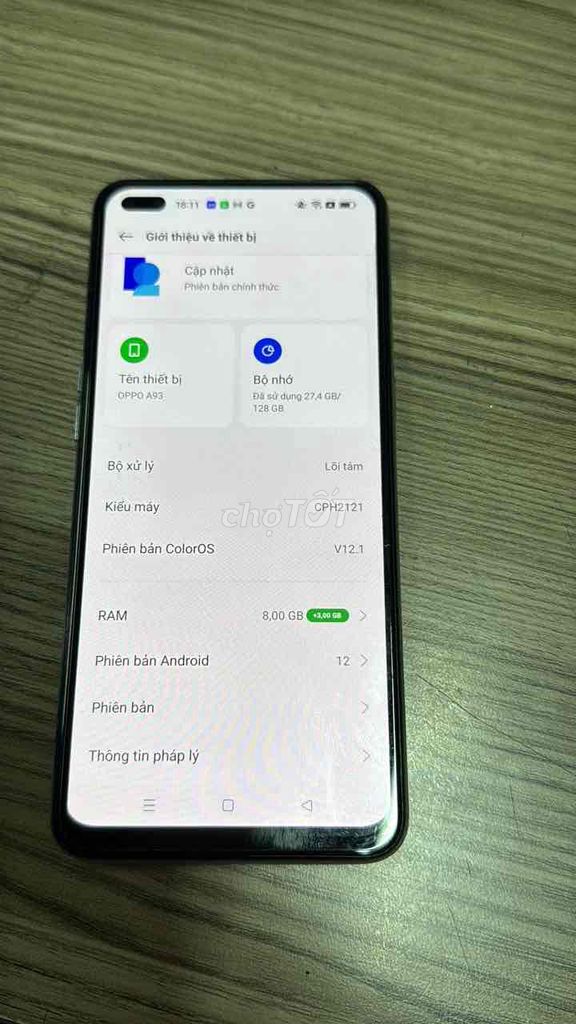 Oppo A93 8GB/128GB. Mua bán Điện thoại tại Quận 12 Tp Hồ Chí Minh được đăng bởi Dinh Mai Nuong hình 1