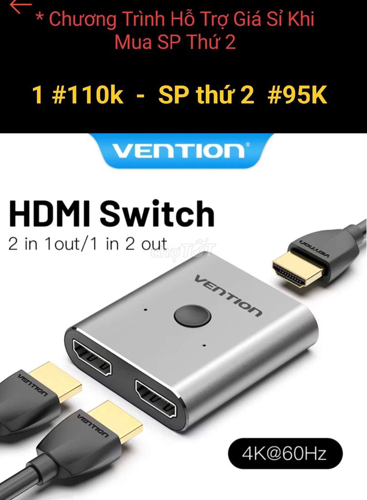 Khuyến Mãi Hub chia HDMI 1 ra 2 Máy tính