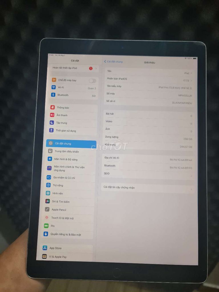 Apple iPad Pro (12.9 inch) 2017 Thế hệ 2 Xám 256GB. Mua bán Máy tính bảng tại Quận Đống Đa Hà Nội được đăng bởi Hoàng Hoài hình 1