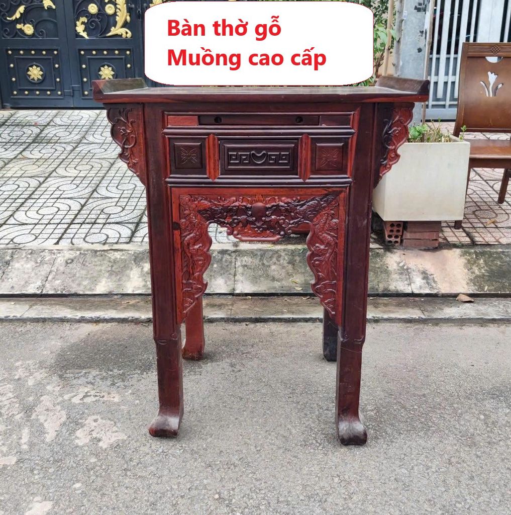 Bàn thờ Gỗ Muồng Nâu đỏ,kệ bàn thờ Gia Tiên đẹp. Mua bán Nội thất, đồ gia dụng khác tại Quận Bình Thạnh Tp Hồ Chí Minh được đăng bởi Kho Đồ cũ Phú Nhàn hình 1