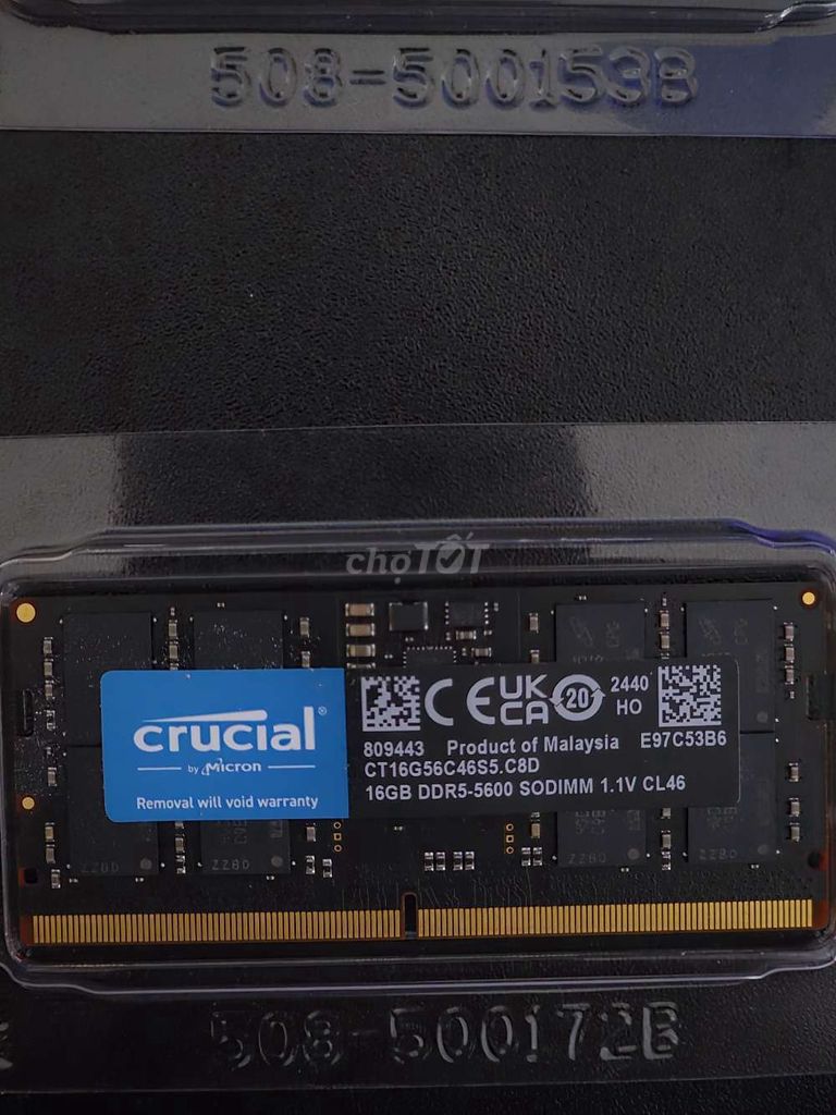 RAM Crucial CT16G56C46S5 DDR5 16GB. Mua bán Linh kiện (RAM, Card...) tại Quận Sơn Trà Đà Nẵng được đăng bởi Vyacheslav Koshcheev hình 1
