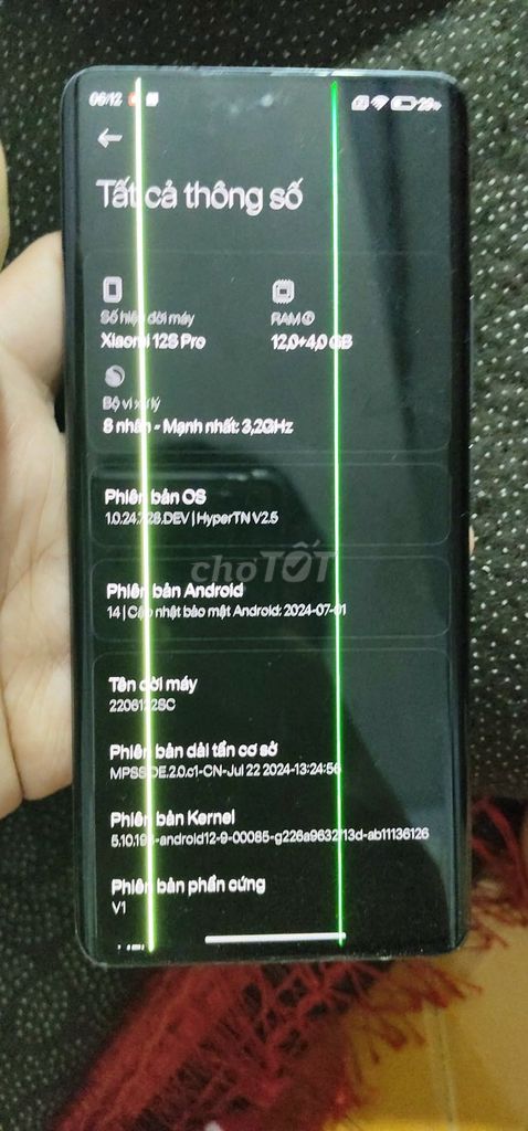 Xiaomi 12S Pro 12GB/256GB Xám lỗi màn. Mua bán Điện thoại tại Quận 12 Tp Hồ Chí Minh được đăng bởi Vy Khanh hình 1