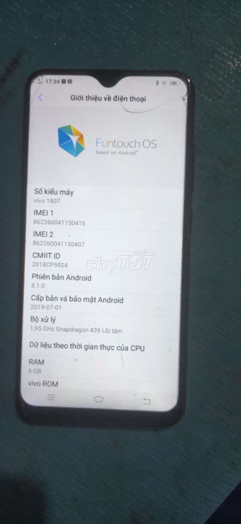 Cần bán dt vivo chua cháy cho a e.... Giá 870K
