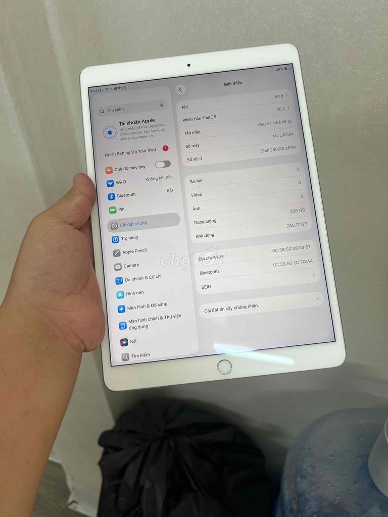 Apple iPad Air 3 Wifi 256GB Bạc. Mua bán Máy tính bảng tại Quận Bắc Từ Liêm Hà Nội được đăng bởi Huân hình 1