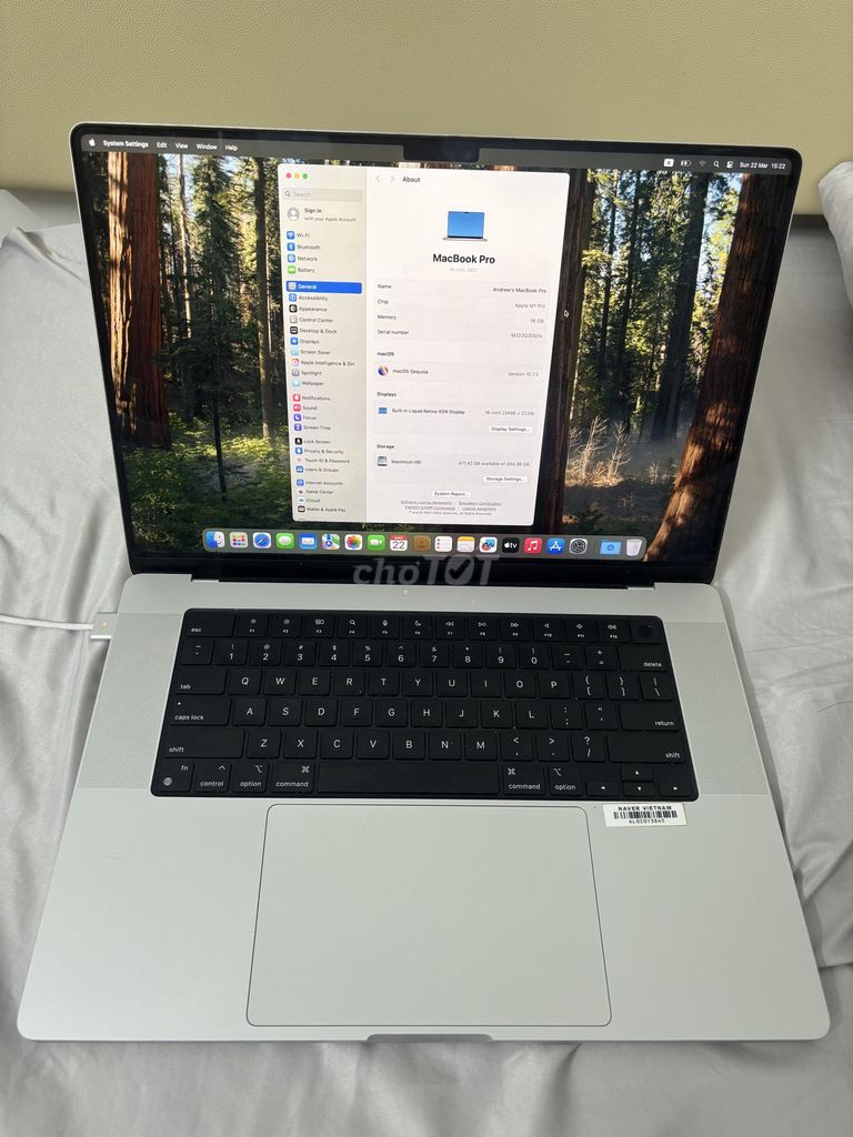 Apple Macbook Pro M1 2021 16GB/512GB Bạc. Mua bán Laptop tại Quận Ba Đình Hà Nội được đăng bởi Nguyen Nhat hình 1