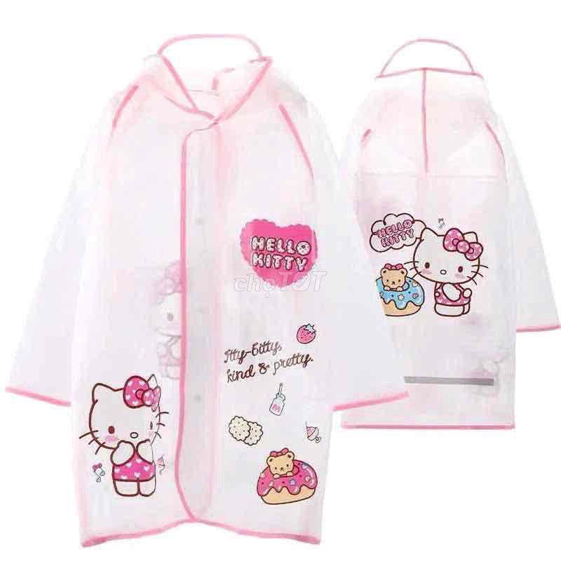 áo mưa in hoạ tiết hello kitty dễ thương cho bé gá