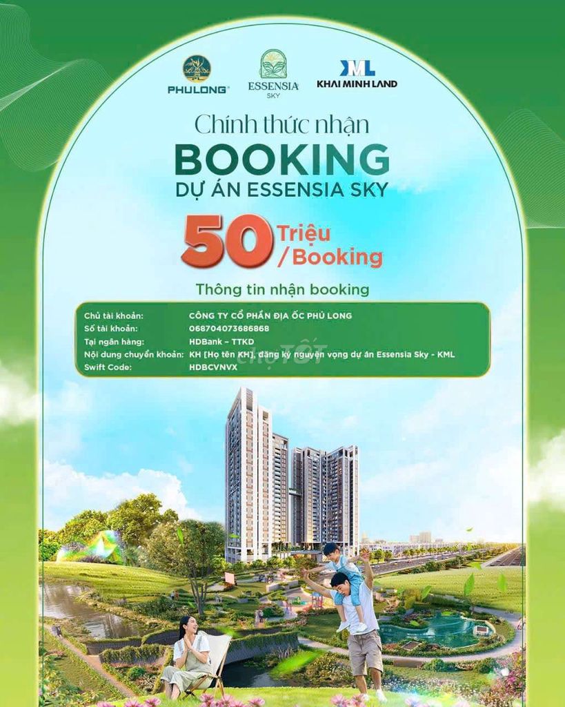 CHÍNH THỨC NHẬN BOOKING DỰ ÁN ESSENSIA SKY- PHÚ LONG