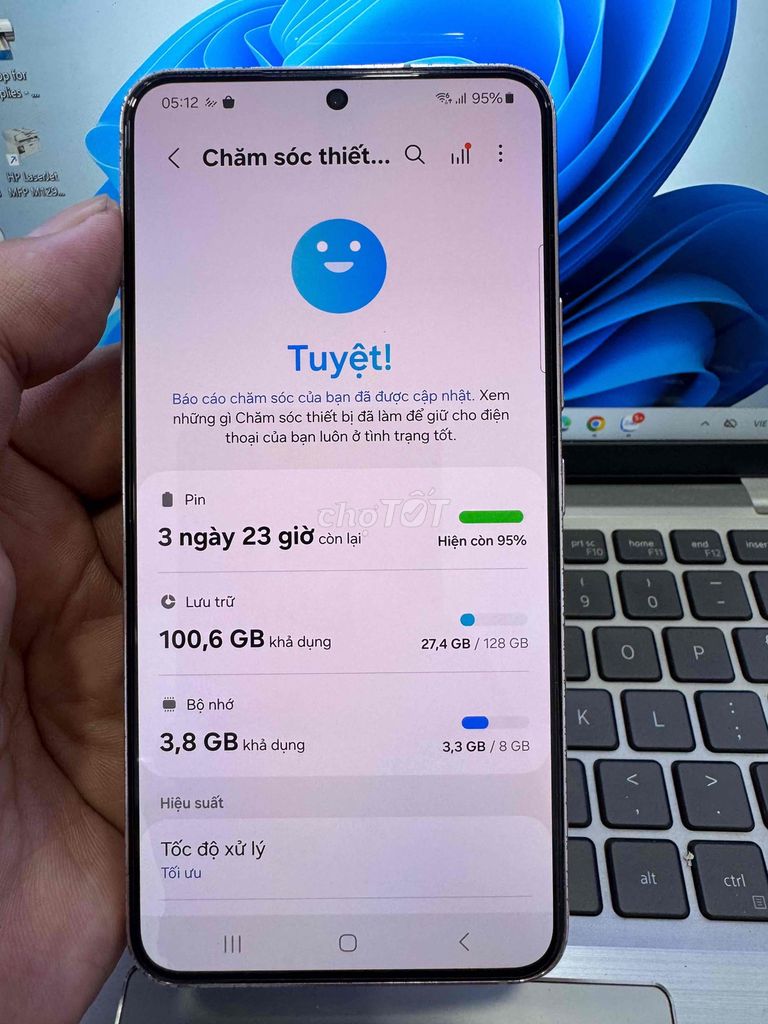 Samsung Galaxy S22 8GB/128GB Hồng 98%. Mua bán Điện thoại tại Quận 6 Tp Hồ Chí Minh được đăng bởi QUỐC THIÊN BÁN GÓP 0 ĐỒNG  hình 1