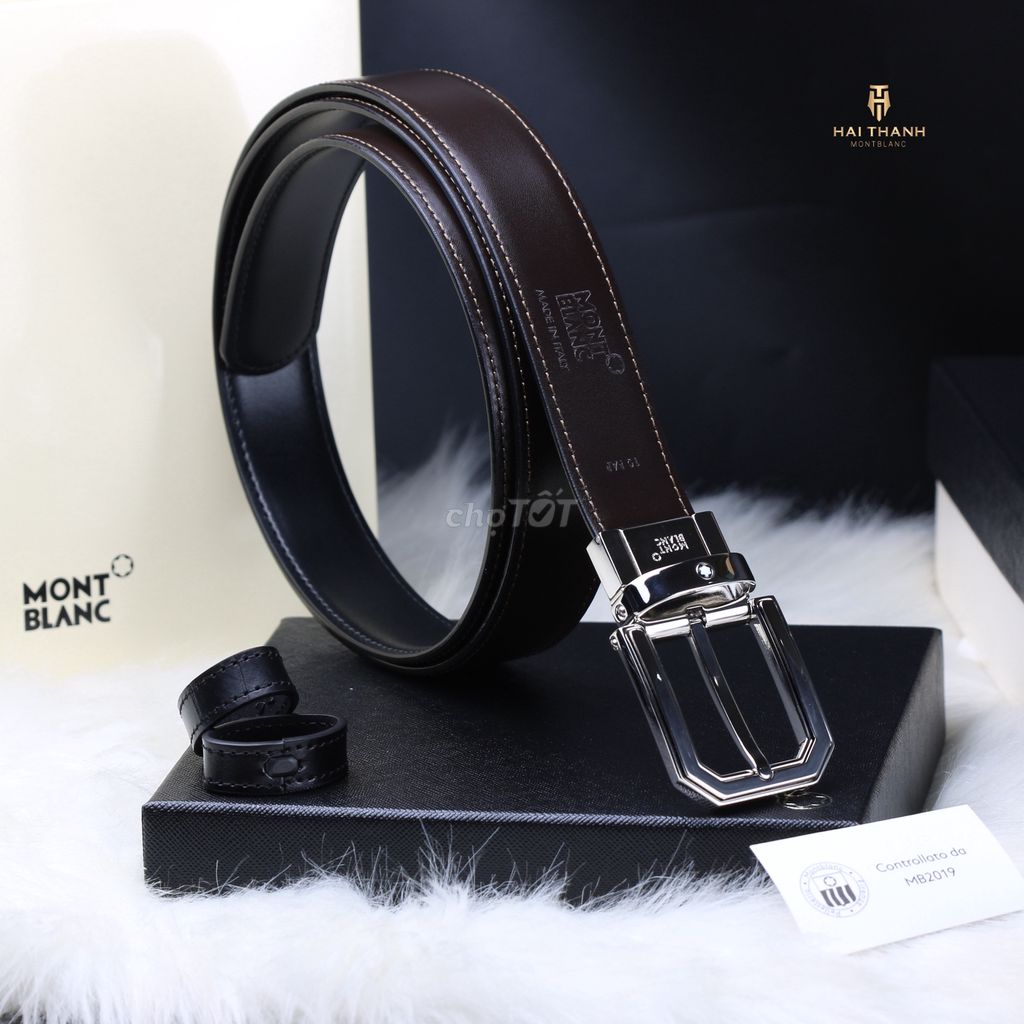 Dây Lưng MontBlanc 2 mặt Đen/Nâu fullbox