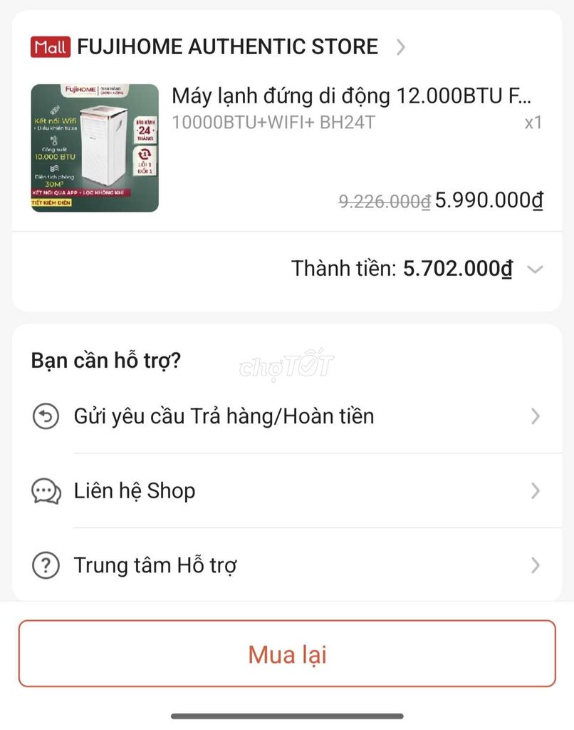 Máy lạnh di động FUJIHOME BH24T Trắng 12000 BTU. Mua bán Máy lạnh, điều hoà tại Huyện Nhà Bè Tp Hồ Chí Minh được đăng bởi Nam Nguyễn hình 1