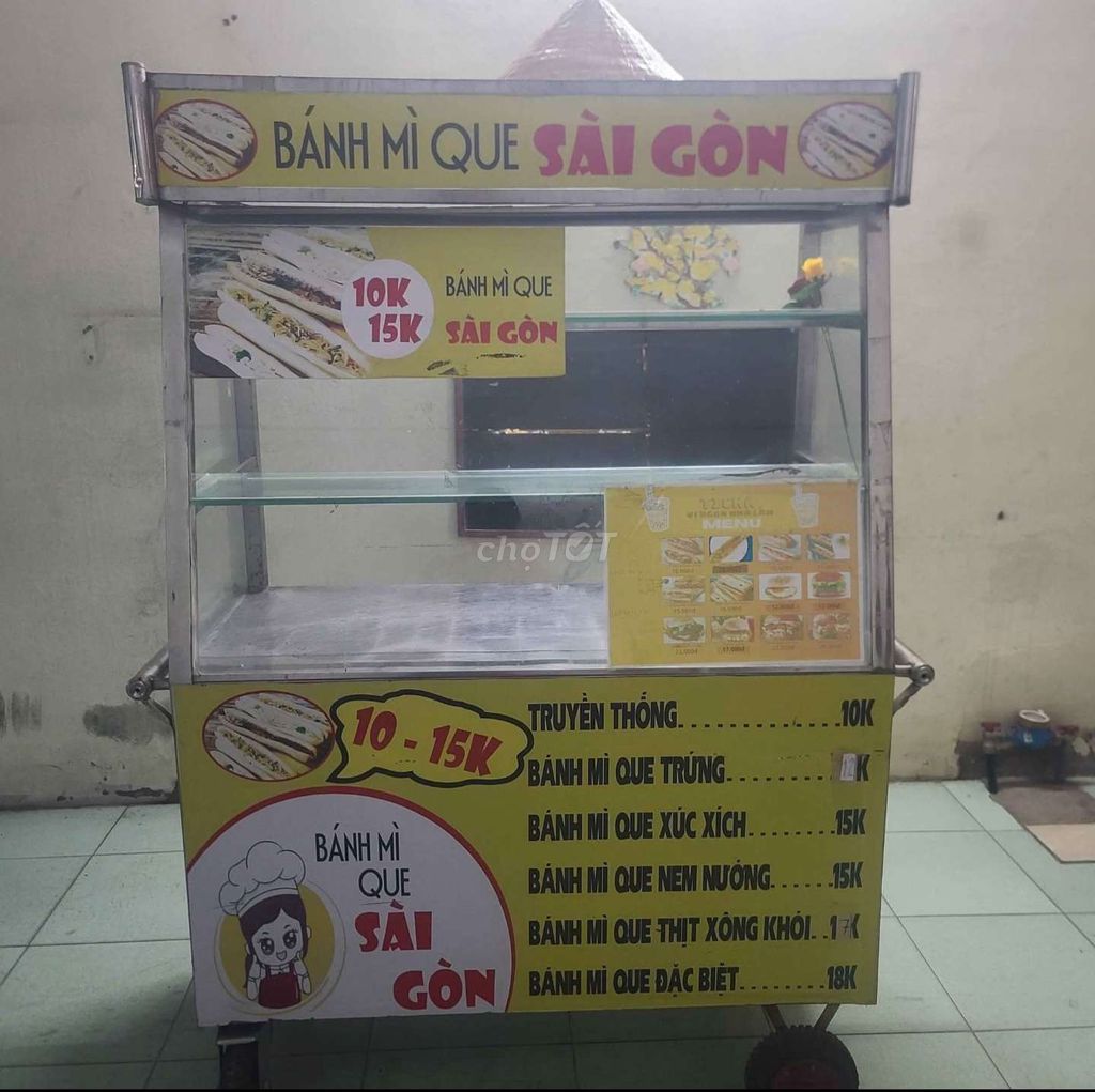 Xe bánh mì Inox Kính 1m7 x 1m2. Mua bán Đồ chuyên dụng, Giống nuôi trồng tại Thị xã Cai Lậy Tiền Giang được đăng bởi vi tinh trần thông hình 1