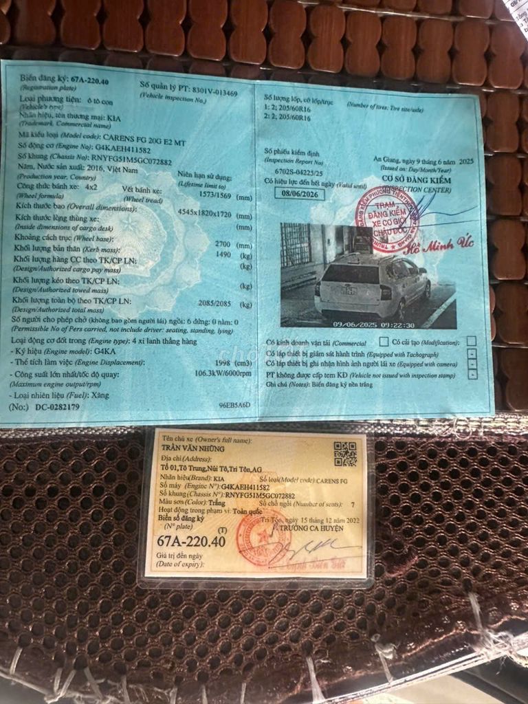 Kia Carens 2016 EX MT 2.0 - 190000 km. Mua bán Ô tô tại Huyện Tri Tôn An Giang được đăng bởi Huu Tri Tran hình 9