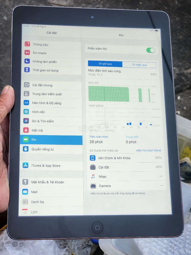 IPad Air nguyên zin toàn bộ. Mua bán Máy tính bảng tại Quận 8 Tp Hồ Chí Minh được đăng bởi Thiên Hòa mobile  hình 3