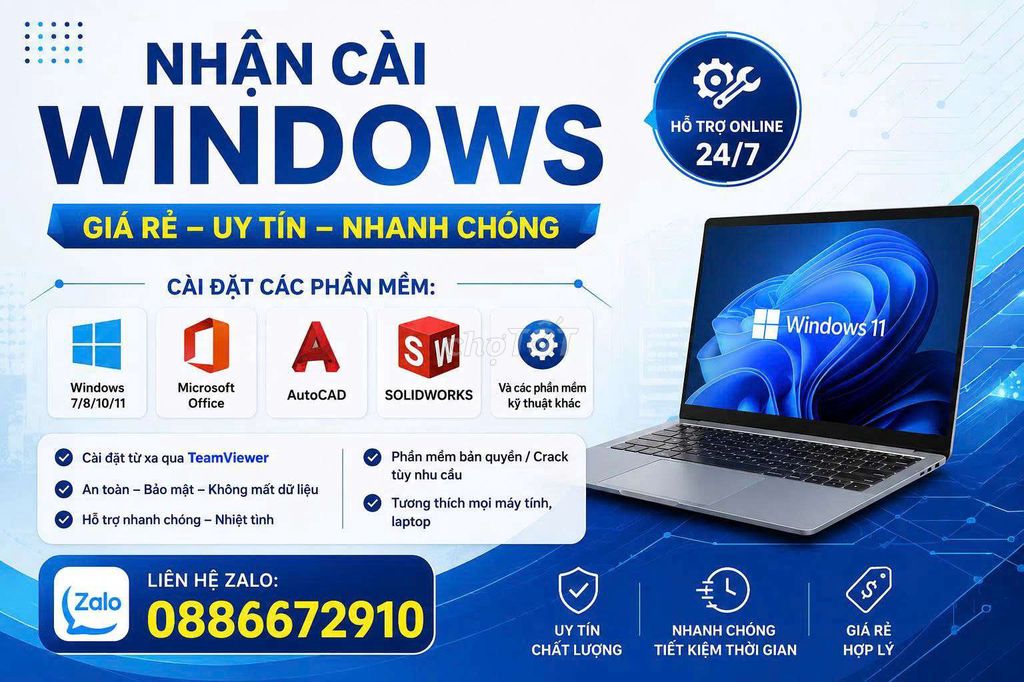 Dịch vụ cài đặt Windows 7/8/10/11. Dịch vụ tại Thành phố Thủ Đức Tp Hồ Chí Minh được đăng bởi trần anh  hình 1
