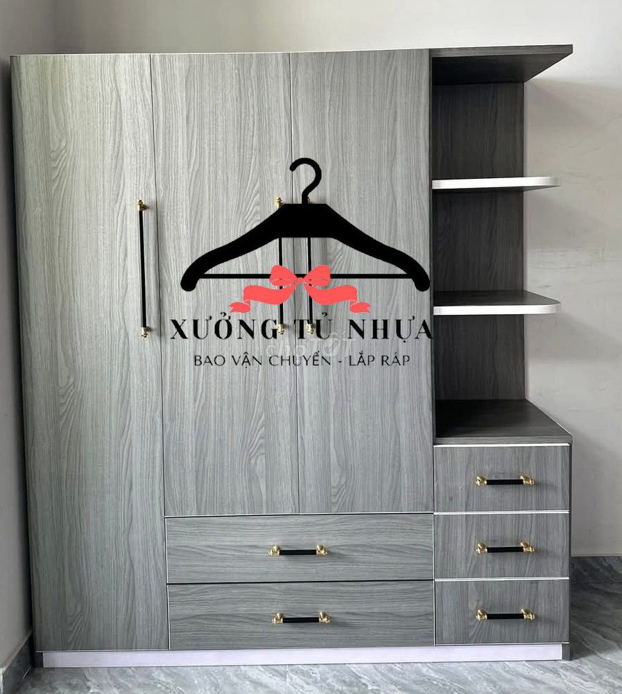 Tủ quần áo Nhựa Đài Loan Xám 1m8x1m45x45cm. Mua bán Tủ, kệ gia đình tại Huyện Bến Lức Long An được đăng bởi Nội thất giá xưởng hình 1