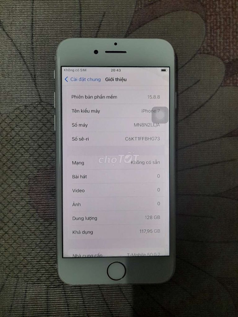 Apple iPhone 7 128GB lock. Mua bán Điện thoại tại Thành phố Biên Hòa Đồng Nai được đăng bởi Trung Hoang hình 1