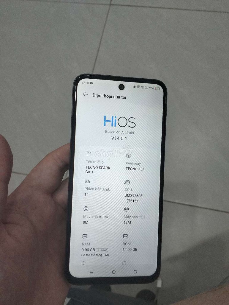 TECNO SPARK Go 1 64GB Xám. Mua bán Điện thoại tại Huyện Yên Mô Ninh Bình được đăng bởi nguyễn văn ba hình 1