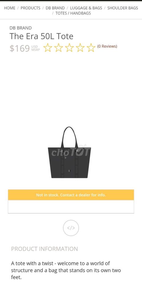 Thanh lý túi Tote DB Brand- The Era mới 100%