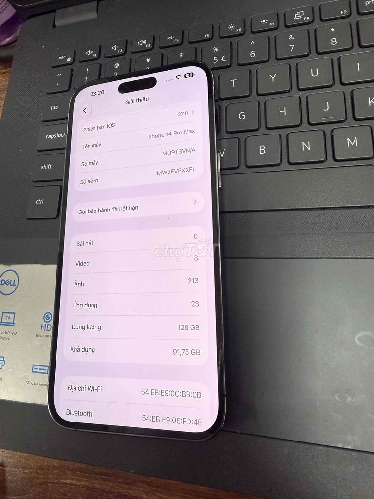 Apple iPhone 14 Pro Max 128GB Tím 98%. Mua bán Điện thoại tại Thành phố Tân An Long An được đăng bởi lê văn thái hình 1