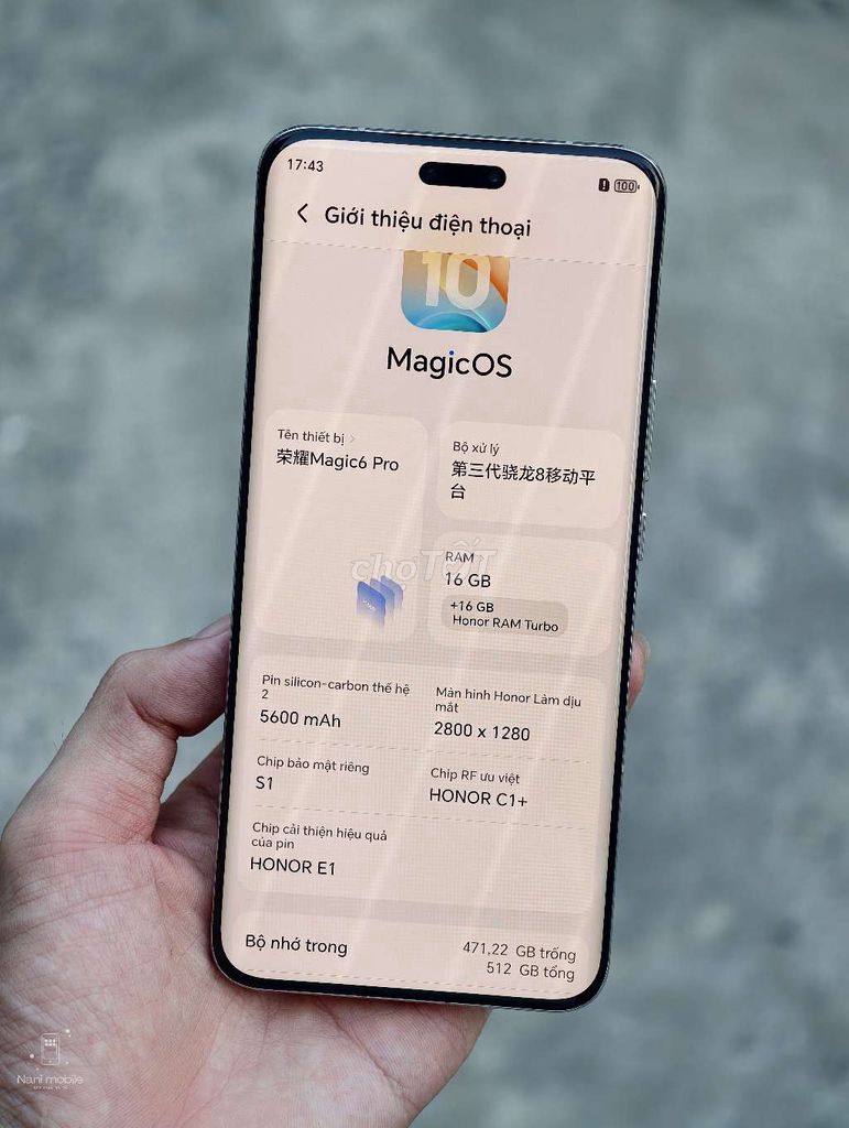 Honor Magic 6 Pro Trắng 16/512GB máy trần kèm ốp . Mua bán Điện thoại tại Thành phố Thủ Đức Tp Hồ Chí Minh được đăng bởi NANI MOBILE hình 1
