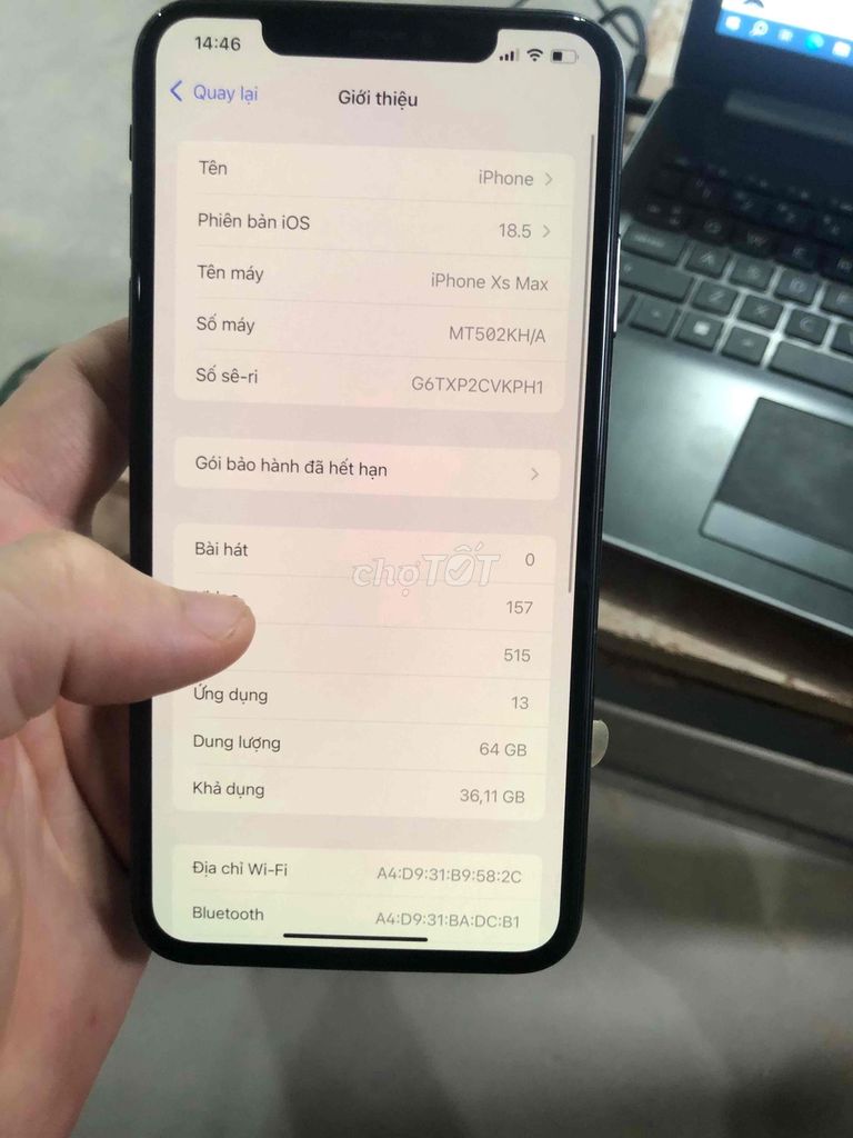 Apple iPhone XS Max 64GB Đen Đã sử dụng. Mua bán Điện thoại tại Huyện Gia Lâm Hà Nội được đăng bởi nguyễn văn vũ hình 1