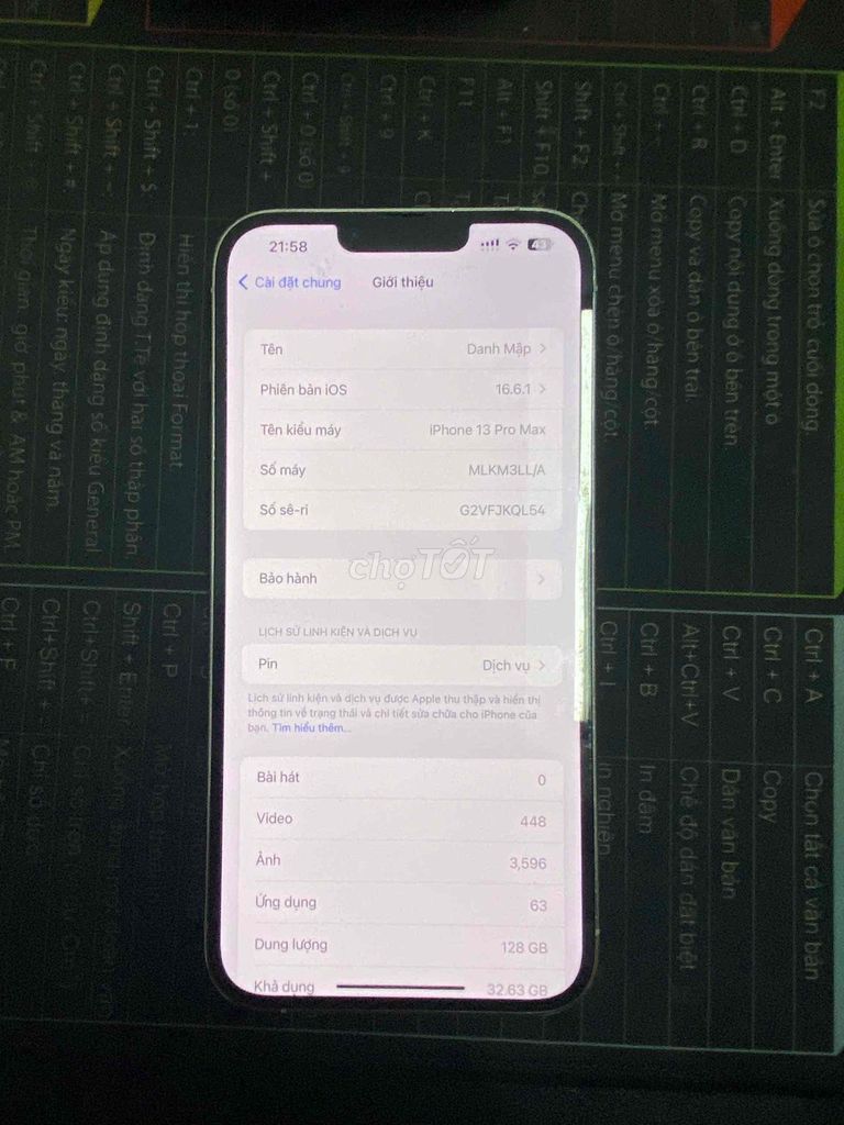 Apple iPhone 13 Pro Max 128GB Trắng. Mua bán Điện thoại tại Quận Bình Thạnh Tp Hồ Chí Minh được đăng bởi Kim Chung hình 1