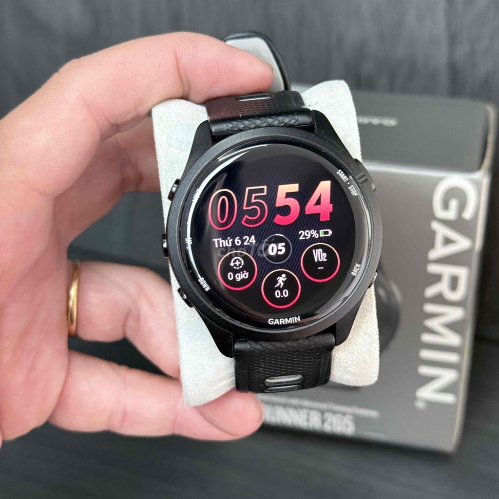 GARMIN FORERUNNER 265 MUSIC ĐEN CHÍNH HÃNG FULLBOX