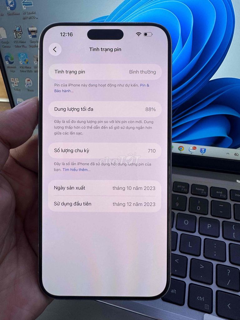Apple iPhone 15 Pro Max 256GB Trắng 88%. Mua bán Điện thoại tại Quận 6 Tp Hồ Chí Minh được đăng bởi QUỐC THIÊN BÁN GÓP 0 ĐỒNG  hình 1