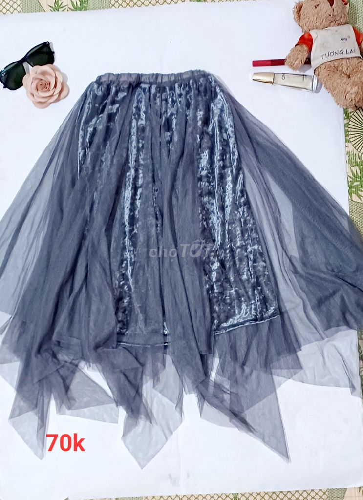 Chân váy Nữ Freesize Xám Mềm mại. Mua bán Quần áo tại undefined Hà Nội được đăng bởi Ánh Dương hình 1