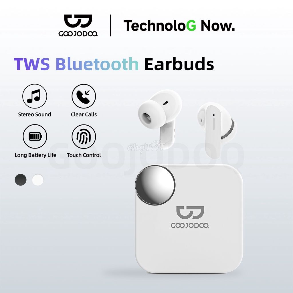 Tai nghe Bluetooth GOOJODOQ 5.3 Trắng Cảm ứng. Mua bán Tivi, Âm thanh tại Huyện Cờ Đỏ Cần Thơ được đăng bởi Yu Toucher hình 1
