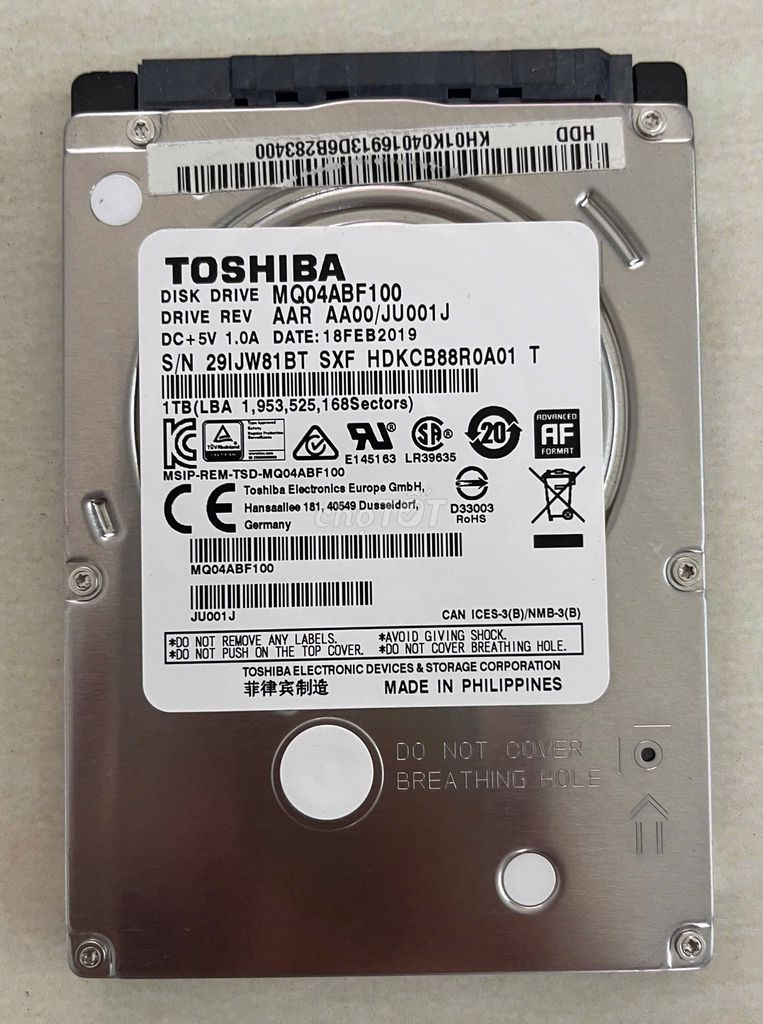 Ổ cứng HDD Toshiba 500GB . Mua bán Linh kiện (RAM, Card...) tại Quận 7 Tp Hồ Chí Minh được đăng bởi Phong Lâm hình 1