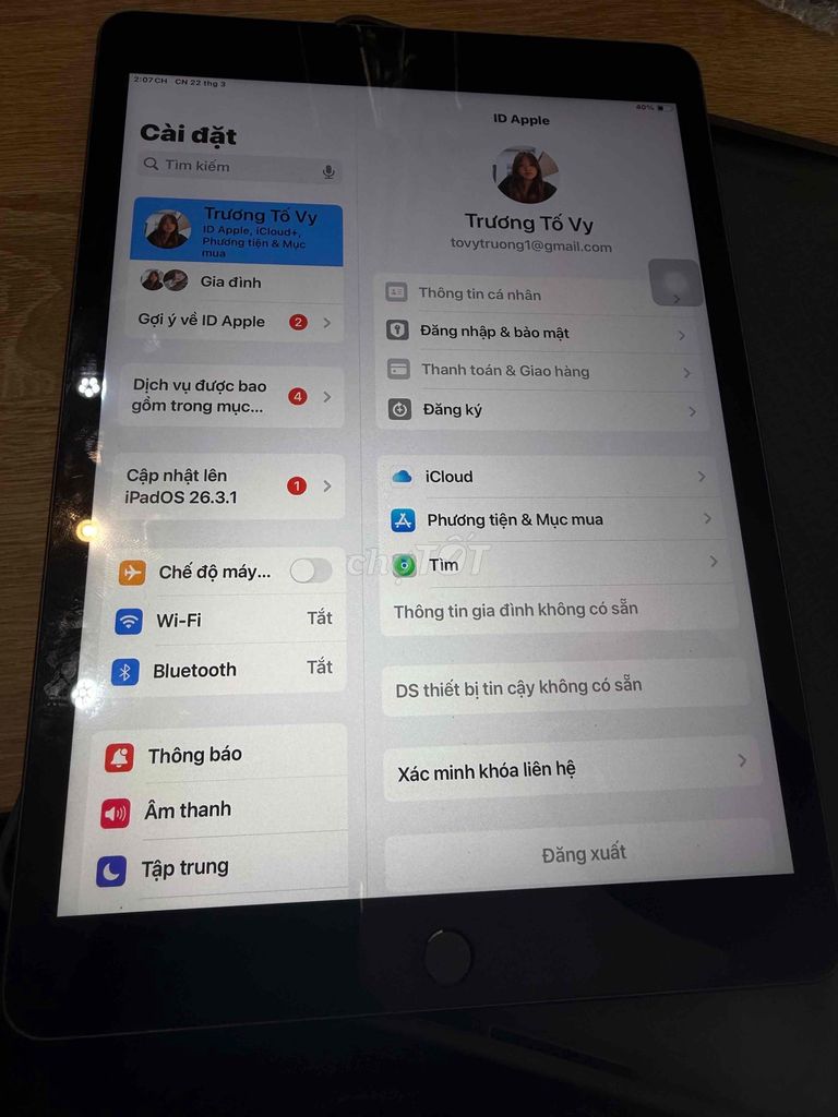 Apple iPad (thế hệ 9) 64GB Xám. Mua bán Máy tính bảng tại Quận Phú Nhuận Tp Hồ Chí Minh được đăng bởi Thanh nam hình 1