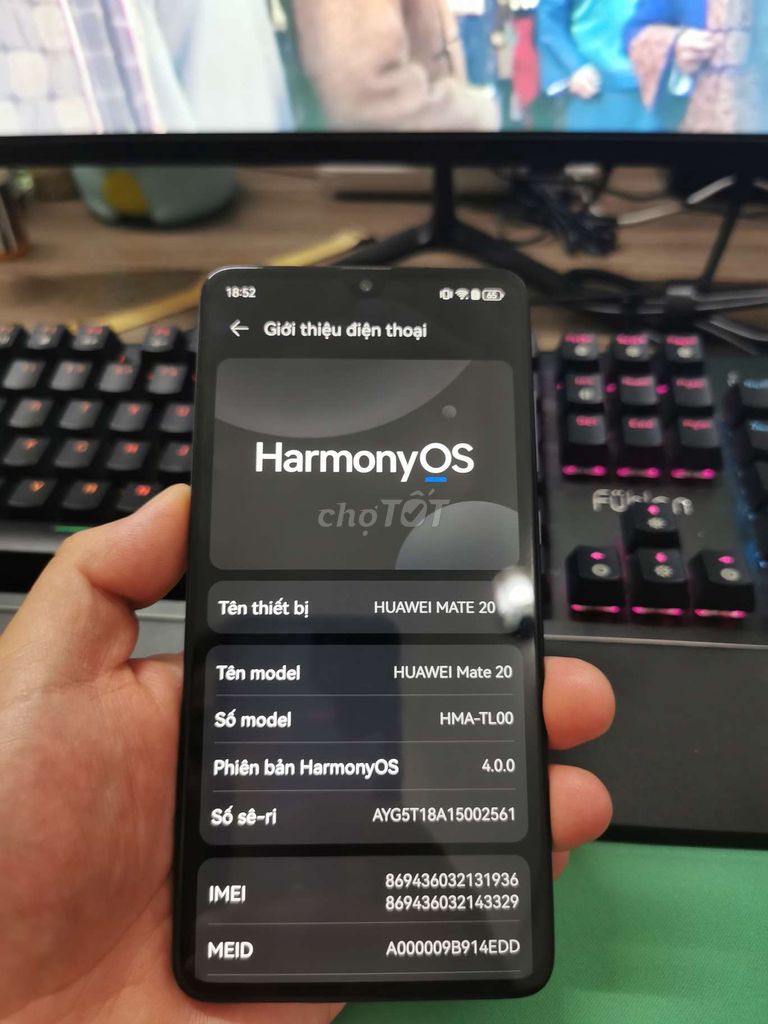 Huawei Mate 20 Xanh. Mua bán Điện thoại tại Huyện Gia Lâm Hà Nội được đăng bởi Chu Tước hình 1