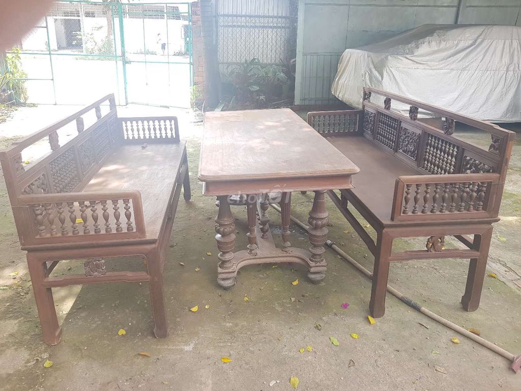 bộ trường kỷ xưa gổ  c h ắ c  với kẩm!. Mua bán Bàn ghế tại Quận Bình Thuỷ Cần Thơ được đăng bởi Cường Đồ Gổ Cũ Xưa hình 1