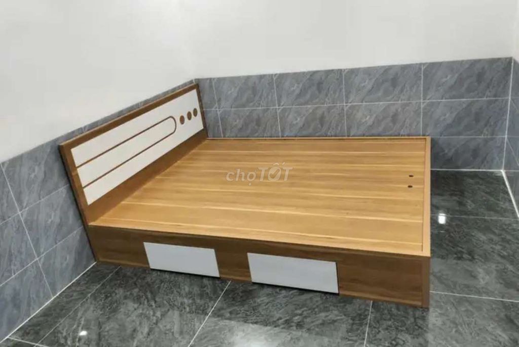 GIƯỜNG HỘP GỖ CÔNG NGHIỆP MDF 1M8*2M CÓ 2 HỘP KÉO