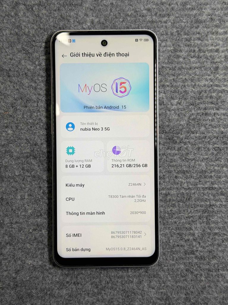 Nubia Neo 3 5G 8GB/256GB Trắng. Mua bán Điện thoại tại Thành phố Huế Thừa Thiên Huế được đăng bởi THANH LÝ CẦM ĐỒ 8386 hình 1