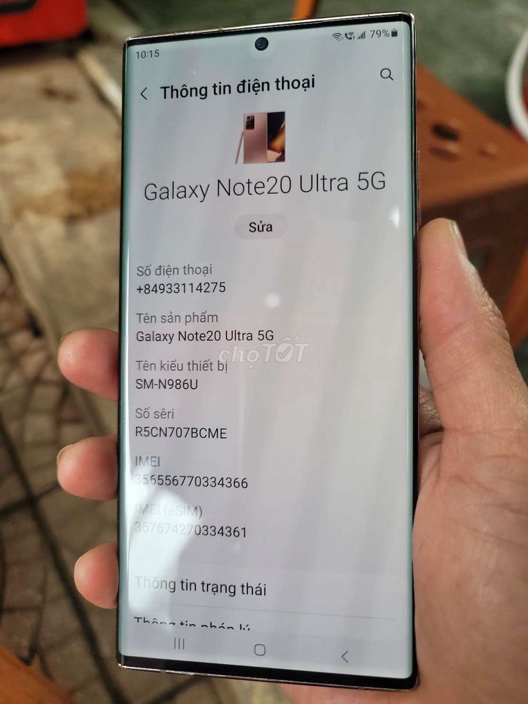 Samsung Note 20 Ultra 128GB Đồng Mỹ. Mua bán Điện thoại tại Quận Hai Bà Trưng Hà Nội được đăng bởi Nam hình 1