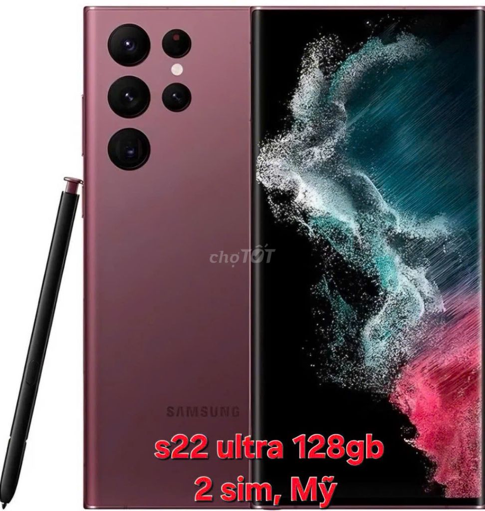 Samsung S22 Ultra 128GB 2 sim Mỹ Đỏ tía. Mua bán Điện thoại tại Quận 8 Tp Hồ Chí Minh được đăng bởi Dinh Hoang hình 1