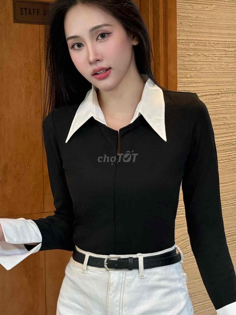 Pass Áo cổ sơ mi trắng phối nữ Thun tăm size S. Mua bán Quần áo tại Huyện Nhà Bè Tp Hồ Chí Minh được đăng bởi Bao Tram hình 1