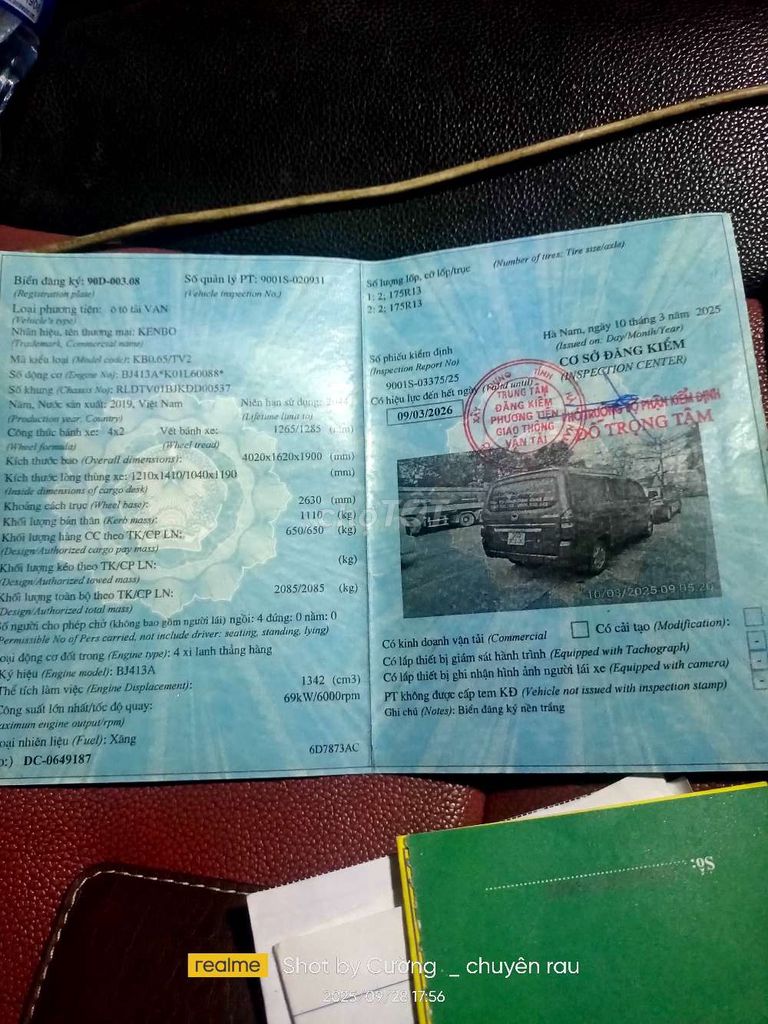 Xe kenbo tại van 5 chỗ sản xuất 2019. Mua bán Xe tải, xe ben tại Huyện Thanh Liêm Hà Nam được đăng bởi Cường Đinh hình 2